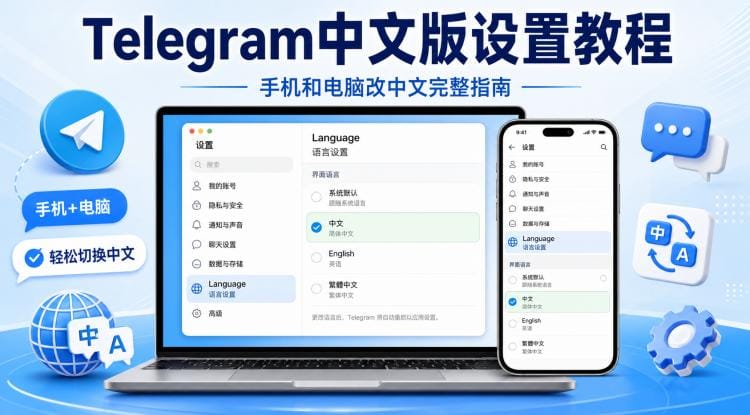Telegram中文版怎么设置?手机和电脑改中文完整教程