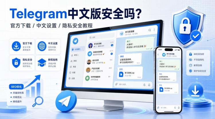 Telegram中文版安全吗?官方下载、中文设置与隐私安全教程