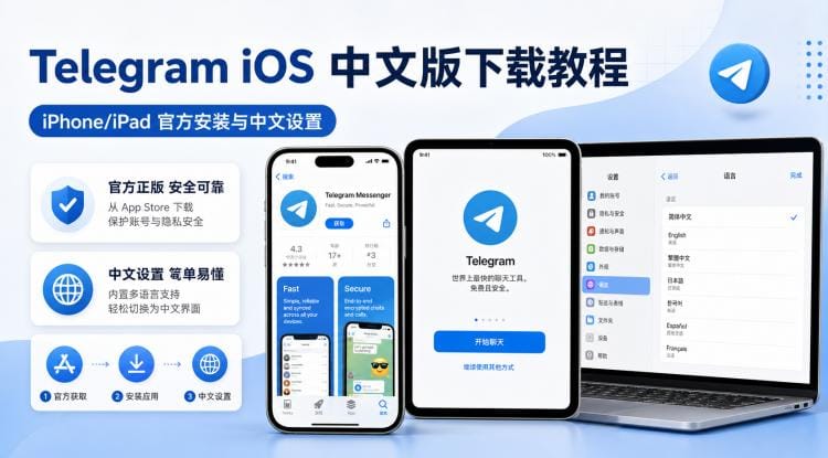 Telegram iOS 中文版怎么下载?iPhone/iPad 官方安装与中文设置教程