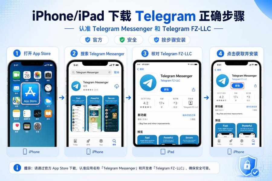 Telegram iOS 中文版怎么下载?iPhone/iPad 官方安装与中文设置教程 配图 2