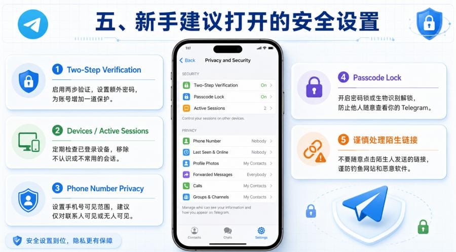 Telegram 中文版安全吗?官方下载、中文语言包与隐私设置指南 配图 2