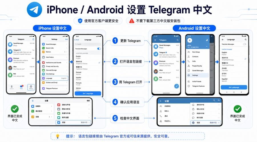 Telegram 中文语言包怎么安装?手机和电脑设置中文教程 配图 1